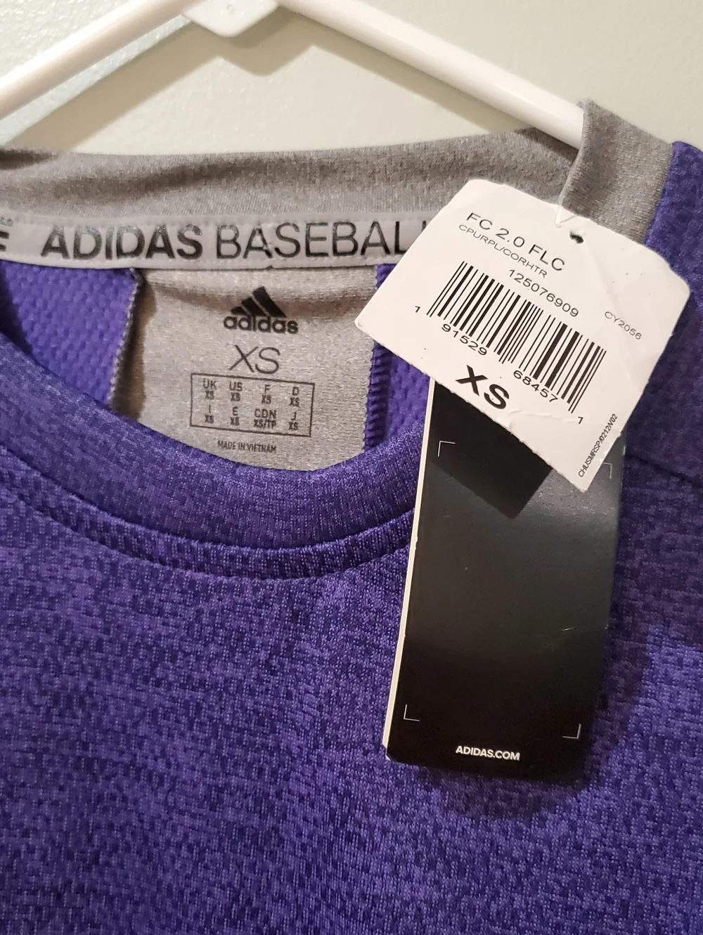 Adidas XS Mens Pullover With Kangaroo Pocket NWT Purple With Grey Accents